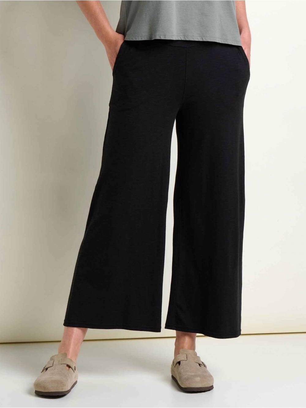 Toad&Co Black Chaka Wide Leg Crop Pant